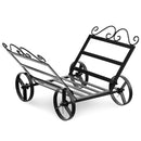 Firewood Rack Decorative Rustproof Steel Fireplace Log Holder with Wheels