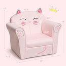 Kids Cat Armrest Couch Upholstered Sofa