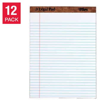 TOPS The Legal Pad, 8-1/2 in. x 11-3/4 in. White, 12-count