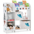 Wooden Children Storage Cabinet with Storage Bins - Rocket