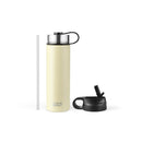 22 Oz Double-walled Insulated Stainless Steel Water Bottle with Straw Lid - Yellow