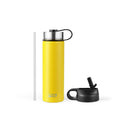 22 Oz Double-walled Insulated Stainless Steel Water Bottle with Straw Lid - Yellow