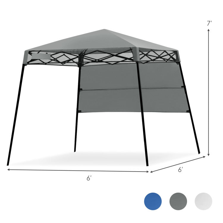 7 x 7 Feet Sland Adjustable Portable Canopy Tent with Backpack - Gray