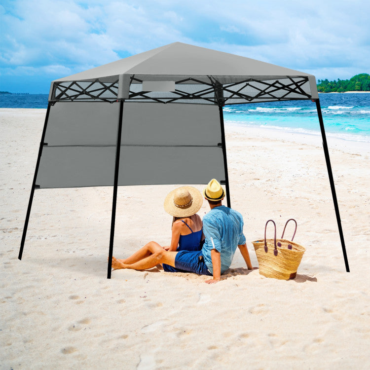 7 x 7 Feet Sland Adjustable Portable Canopy Tent with Backpack - Gray