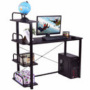 4 Tiers Computer Desk Wood Laptop Writing Table with Shelves WorkStation Home
