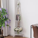 5 Tier Corner Ladder Shelf Floor Stand Shelves Bookshelf Display Bookcase Home Furniture HW60327WH