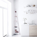 5 Tier Corner Ladder Shelf Floor Stand Shelves Bookshelf Display Bookcase Home Furniture HW60327WH