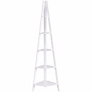 5 Tier Corner Ladder Shelf Floor Stand Shelves Bookshelf Display Bookcase Home Furniture HW60327WH