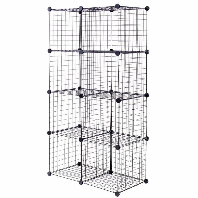DIY Organizer Wire Storage Cubes Of 8 Shelves Wardrobe Organizer Bookcase HW56102