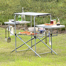 Foldable Camping Table Outdoor Kitchen Portable Grilling Stand Folding BBQ Table Outdoor Furniture OP70543