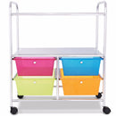 Giantex  4 Multifunctional Drawers Rolling Storage Cart Rack Shelves Shelf Home Office