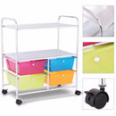 Giantex  4 Multifunctional Drawers Rolling Storage Cart Rack Shelves Shelf Home Office