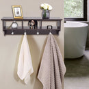Wall Mount Coat Rack Storage Shelf  Organizer Hooks Entryway Hallway Brown HW57484CF