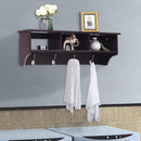 Wall Mount Coat Rack Storage Shelf  Organizer Hooks Entryway Hallway Brown HW57484CF