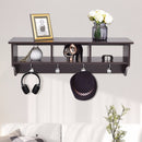 Wall Mount Coat Rack Storage Shelf  Organizer Hooks Entryway Hallway Brown HW57484CF