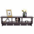 Wall Mount Coat Rack Storage Shelf  Organizer Hooks Entryway Hallway Brown HW57484CF
