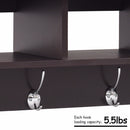 Wall Mount Coat Rack Storage Shelf  Organizer Hooks Entryway Hallway Brown HW57484CF