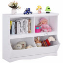 Children Storage Unit Kids Bookshelf Bookcase White Baby Toy Organizer Shelf Modern Furniture HW57075