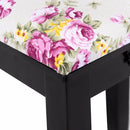Giantex Wood Dressing Stool Padded Chair Makeup Piano Seat Rose Cushion Black Home Furniture HW53876BK