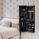 Wall & Door Mounted Mirrored Jewelry Cabinet Storage Organizer W/ Lights&Drawer Home Furniture HW59104