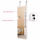 Wall & Door Mounted Mirrored Jewelry Cabinet Storage Organizer W/ Lights&Drawer Home Furniture HW59104