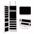 Wall & Door Mounted Mirrored Jewelry Cabinet Storage Organizer W/ Lights&Drawer Home Furniture HW59104