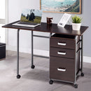 Folding Computer Laptop Desk Wheeled Home Office Furniture With 3 Drawers New Modern Workstation Desks HW66328