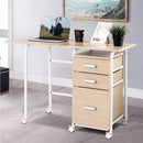 Folding Computer Laptop Desk Wheeled Home Office Furniture With 3 Drawers New Modern Workstation Desks HW66328