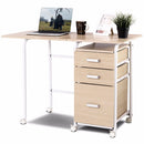 Folding Computer Laptop Desk Wheeled Home Office Furniture With 3 Drawers New Modern Workstation Desks HW66328