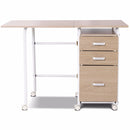 Folding Computer Laptop Desk Wheeled Home Office Furniture With 3 Drawers New Modern Workstation Desks HW66328