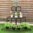 3 Tier Floral Corner Plant Stand Metal Flower Pot Rack Stair Display Ladder  Outdoor