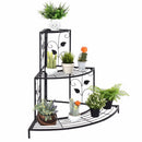 3 Tier Floral Corner Plant Stand Metal Flower Pot Rack Stair Display Ladder  Outdoor