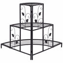 3 Tier Floral Corner Plant Stand Metal Flower Pot Rack Stair Display Ladder  Outdoor