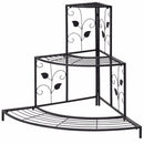3 Tier Floral Corner Plant Stand Metal Flower Pot Rack Stair Display Ladder  Outdoor