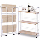 Set of 2 Folding Shelves Organization 3/4 tier Storage Utility Standing Rack