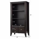 3 Shelf Bookcase Bookshelf Adjustable Shelves Antique Organizer Furni W/2 Drawer Home Furniture HW60303