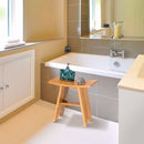 Giantex 18" Bamboo Shower Seat Bench Bathroom Spa Bath Organizer Stool w/ Storage Shelf Modern Bathroom Furniture BA7273