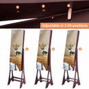 LED Jewelry Cabinet Standing Armoire Organizer w/ Bevel Edge Full Size Mirror Home Furniture HW58540