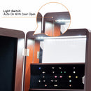 LED Jewelry Cabinet Standing Armoire Organizer w/ Bevel Edge Full Size Mirror Home Furniture HW58540
