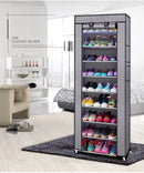 9 Lattices Shoe Rack Shelf Tower Nonwoven Fabric Shoe Organizer Storage Cabinet