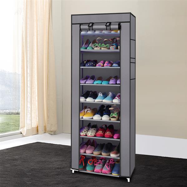9 Lattices Shoe Rack Shelf Tower Nonwoven Fabric Shoe Organizer Storage Cabinet
