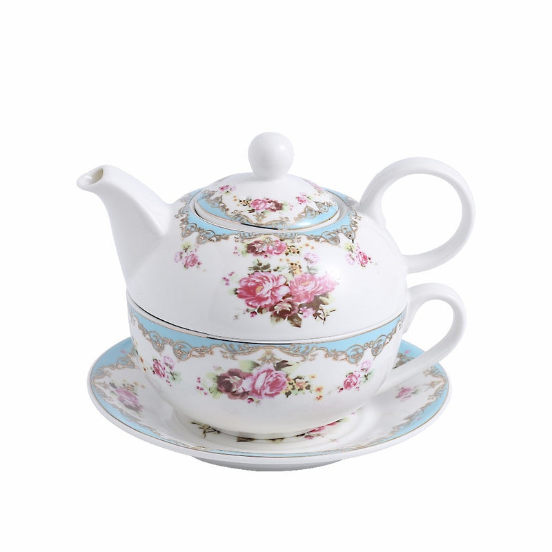 4-Piece Tea for one Set Portable  Porcelain China Ceramic Tea Sets