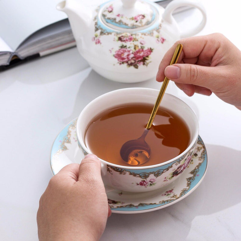 4-Piece Tea for one Set Portable  Porcelain China Ceramic Tea Sets