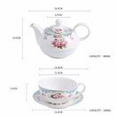 4-Piece Tea for one Set Portable  Porcelain China Ceramic Tea Sets
