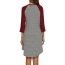 Womens Long Sleeve Stripe Maternity Nursing Dress for Breastfeeding winter pregnant dress nightgown cotton sleepwear