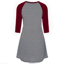 Womens Long Sleeve Stripe Maternity Nursing Dress for Breastfeeding winter pregnant dress nightgown cotton sleepwear