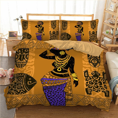 African People Bedding Set Woman Duvet Cover