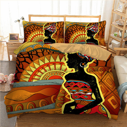 African People Bedding Set Woman Duvet Cover