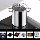 Asparagus Pot Stainless Steel 4L Steamer Pot w/ Basket & Lid Pasta Pot