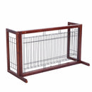 Wood Dog Gate Adjustable Indoor Solid Construction Pet Fence Playpen Free Stand PS6090